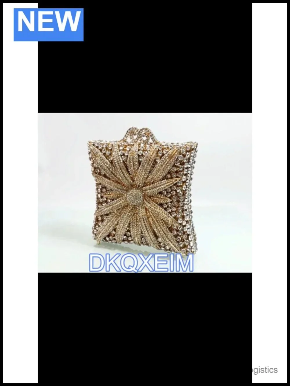 Chic Sunflower Rhinestone Evening Clutch Purse with Chain